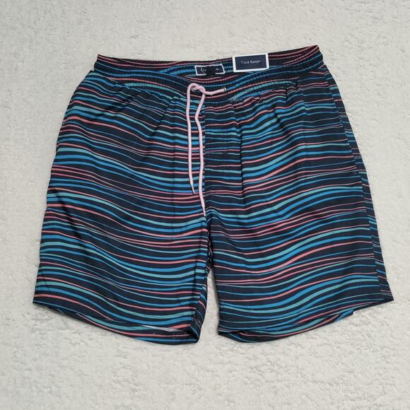 Club Room Men Quick-Dry 7" Swim Trunks Men's Medium Colorful Stripes Classic NEW - Picture 2 of 15